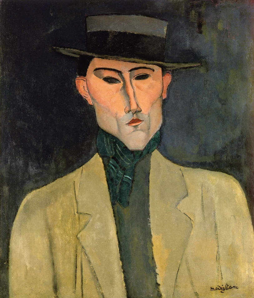 Man witih Hat - Amedeo Modigliani Paintings